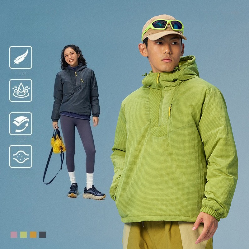 Winter Clothing Hiking - เสื้อแจ็คเก็ตมีฮู้ดแบบสวม ยูนิเซ็กซ์ ขนเป็ดขาว 90% – น้ำหนักเบา