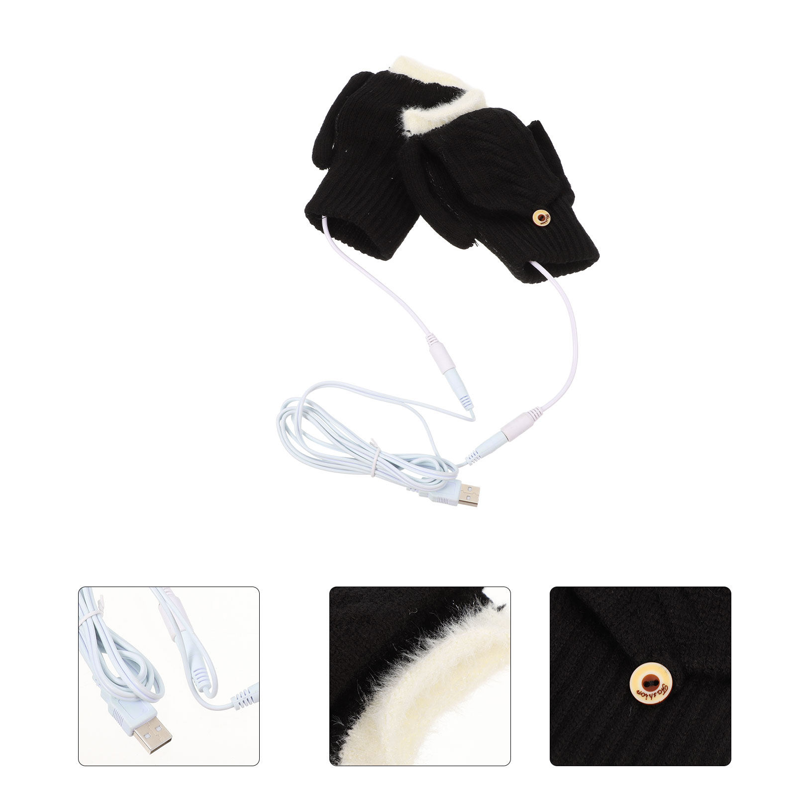 Heated Gloves Electric - 1 ชุด ถุงมืออุ่น USB สำหรับผู้หญิงและผู้ชาย กันลม