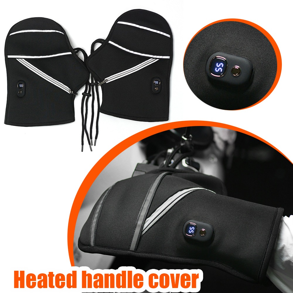 Heated Gloves Electric - ปลอกแฮนด์มอเตอร์ไซค์แบบอุ่นสำหรับฤดูหนาว ถุงมืออิเล็กทรอนิกส์กันน้ำสำหรับยานพาหนะไฟฟ้า สกู๊ตเตอร์ ป้องกันการขับขี่